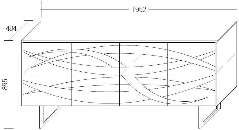 Dall'Agnese Буфет лакированный с распашными дверцами Fiamma sun-id-1346705 - Вид №2