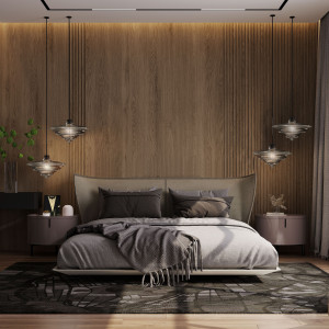 Кожаная двуспальная кровать