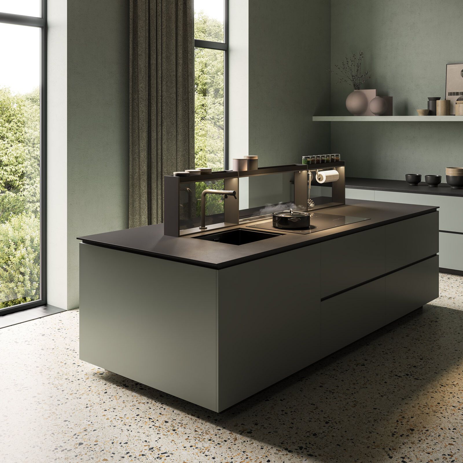 Алюминиевый вытяжной шкаф со встроенным освещением Falmec Elements ARCH-00015005 - Вид №1