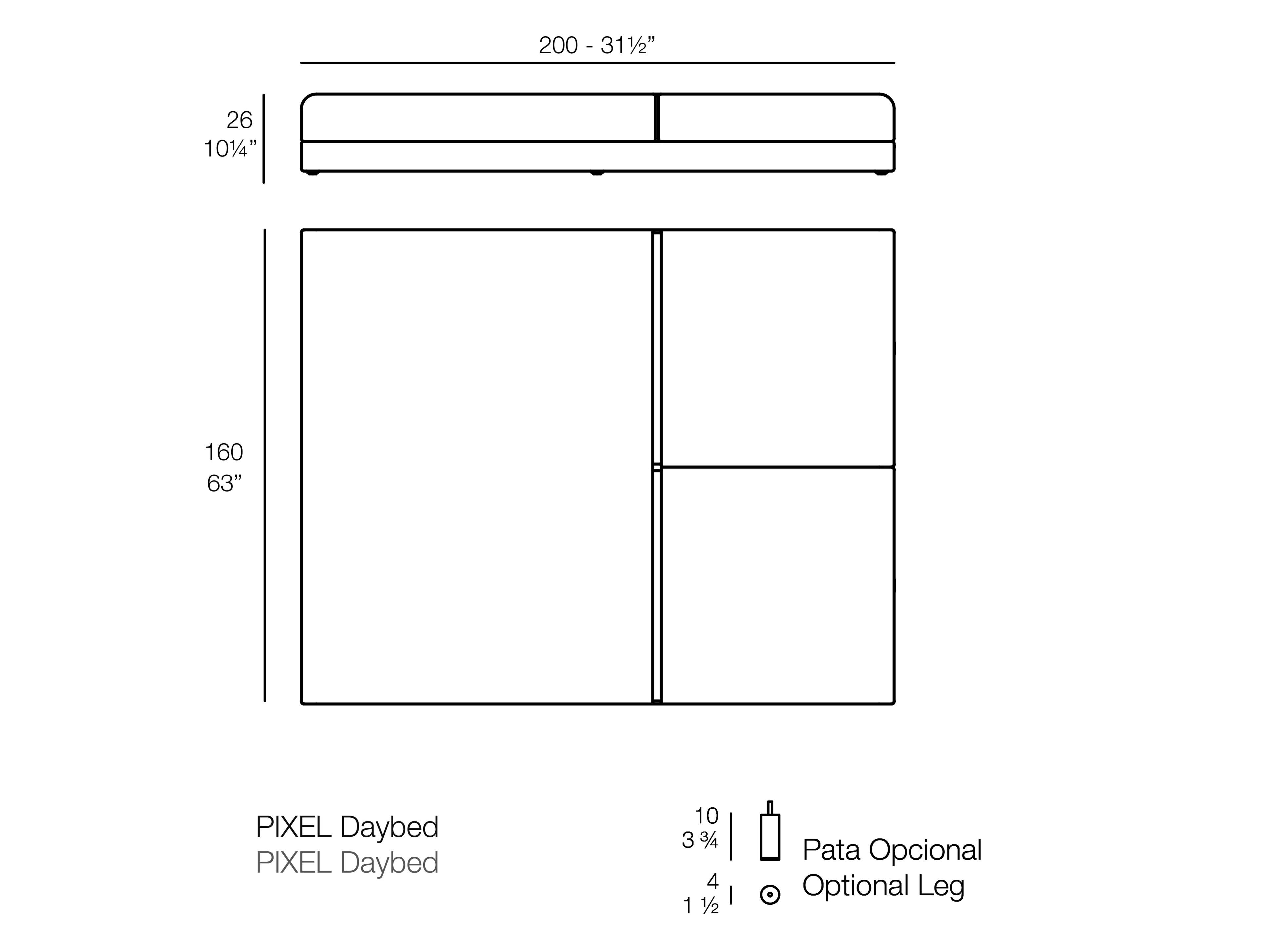Двуспальная Садовая кровать с откидной спинкой из ткани Vondom Pixel ARCH-00134213 - Вид №3