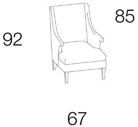 Caroti Кресло из ткани с подлокотниками Via montenapoleone 2034  - Вид №4