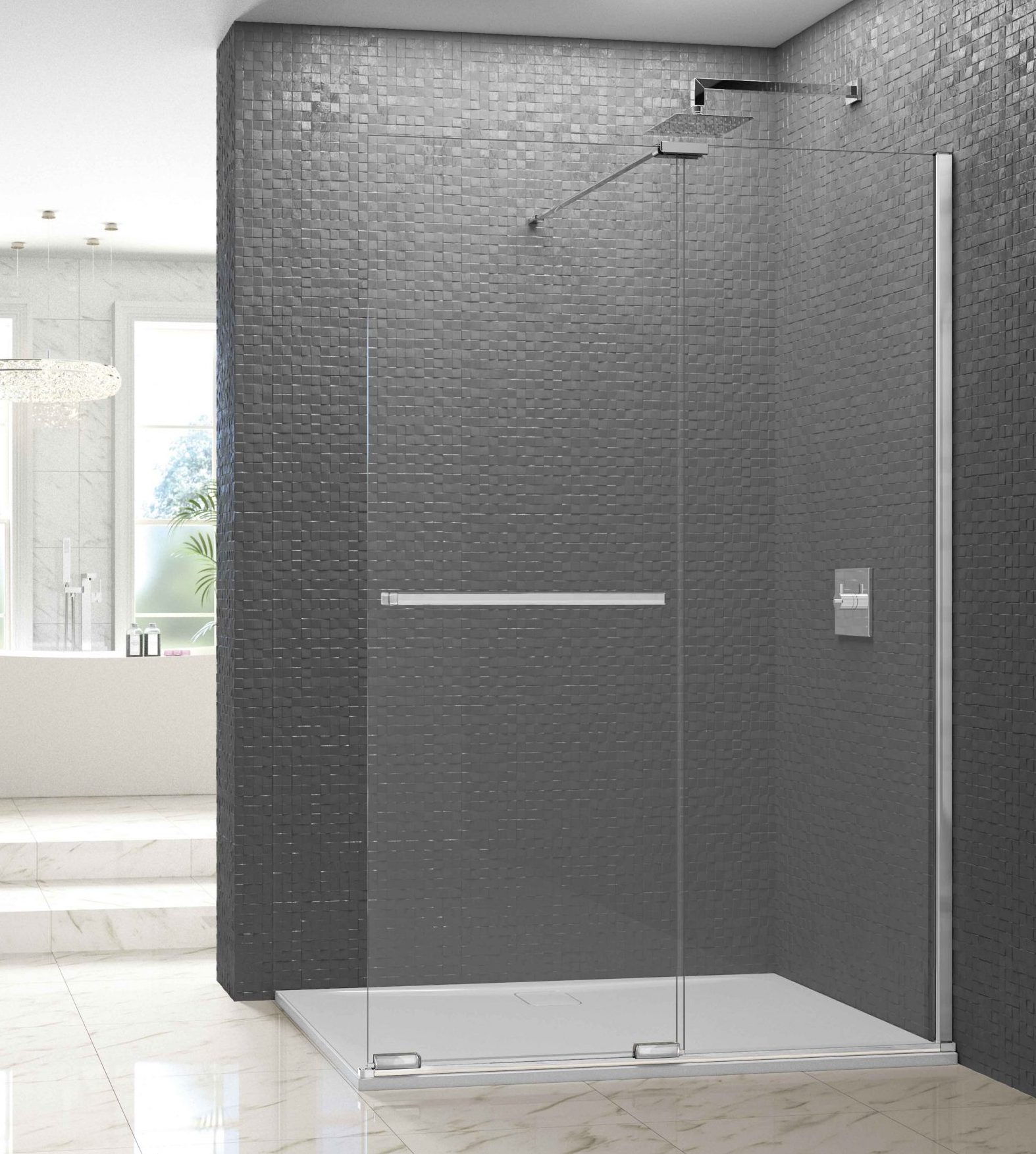 Душевая перегородка ARXFSL130SW L or R Merlyn Arysto X Хромированный 