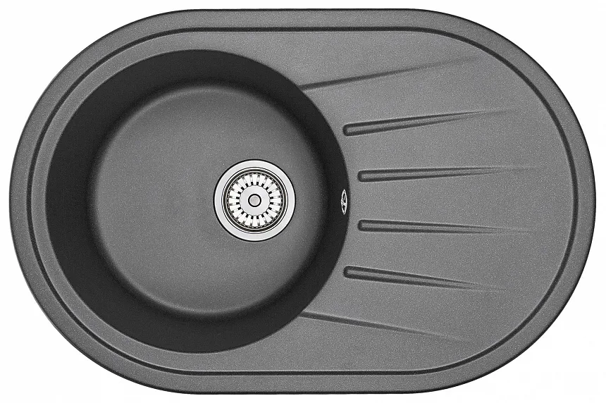 7601, ЧЁРНЫЙ, кухонная мойка, СтандАРТ кварц GRANULA Standart 7601-ST50 - Вид №1