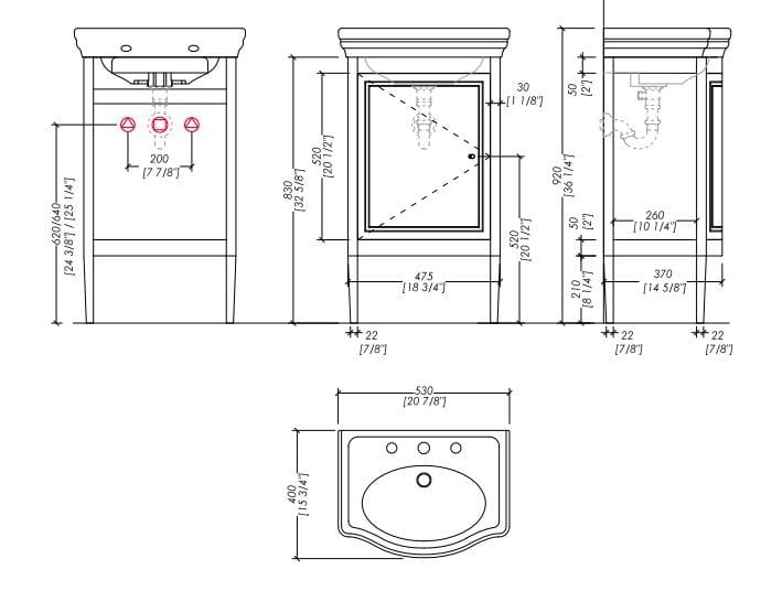 Деревянная одиночная раковина с дверцами Devon&Devon Harry Junior ARCH-00053448 - Вид №7