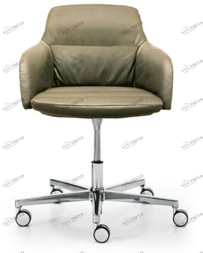 Sinetica Кожаное кресло с 4 спицами для залов ожидания на колесиках Captain sun-id-1347094