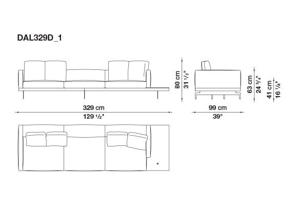 3-местный тканевый диван с полуостровом B&B Italia док ARCH-00061121 - Вид №22
