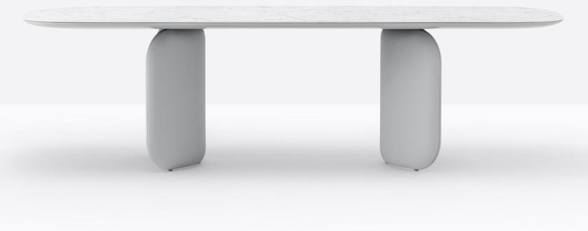 Pedrali Прямоугольный мраморный стол с основанием, обтянутым кожей Elinor sun-id-1392993 - Вид №2