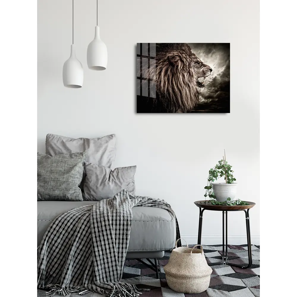 Картина на стекле "Лев" 80x60 см 82924222 STLM-2021414 ARTABOSKO  - Вид №3