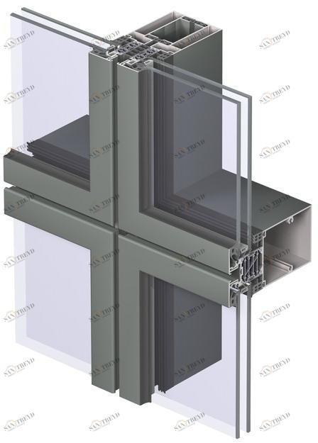Reynaers Aluminium Сплошная фасадная система из алюминия Curtain wall sun-id-1347951