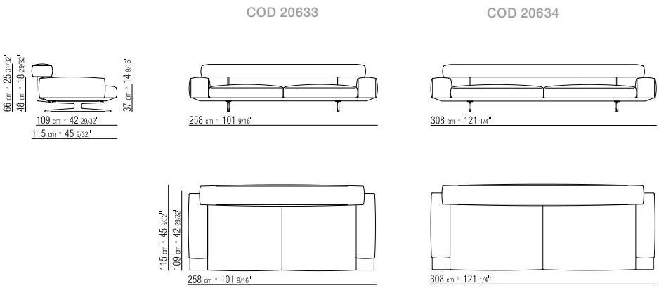 Flexform Секционный диван со съемным чехлом из ткани Wing sun-id-1453994 - Вид №3