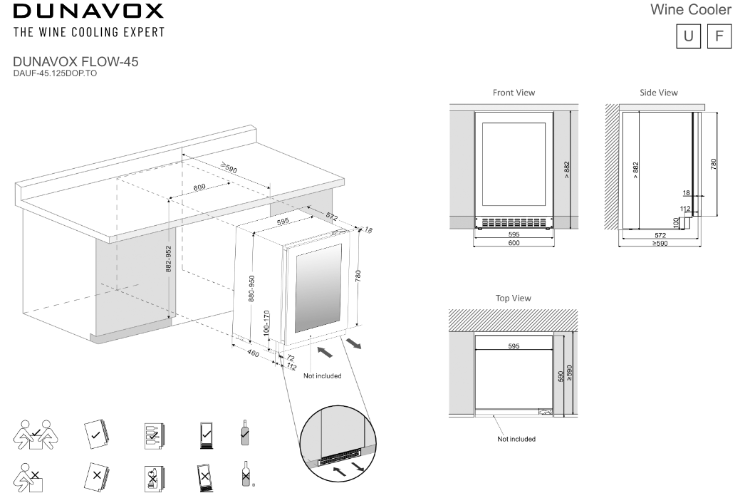 5342442 Встраиваемый винный шкаф Dunavox DAUF-45.125DOP.TO STDN-0129052 - Вид №1