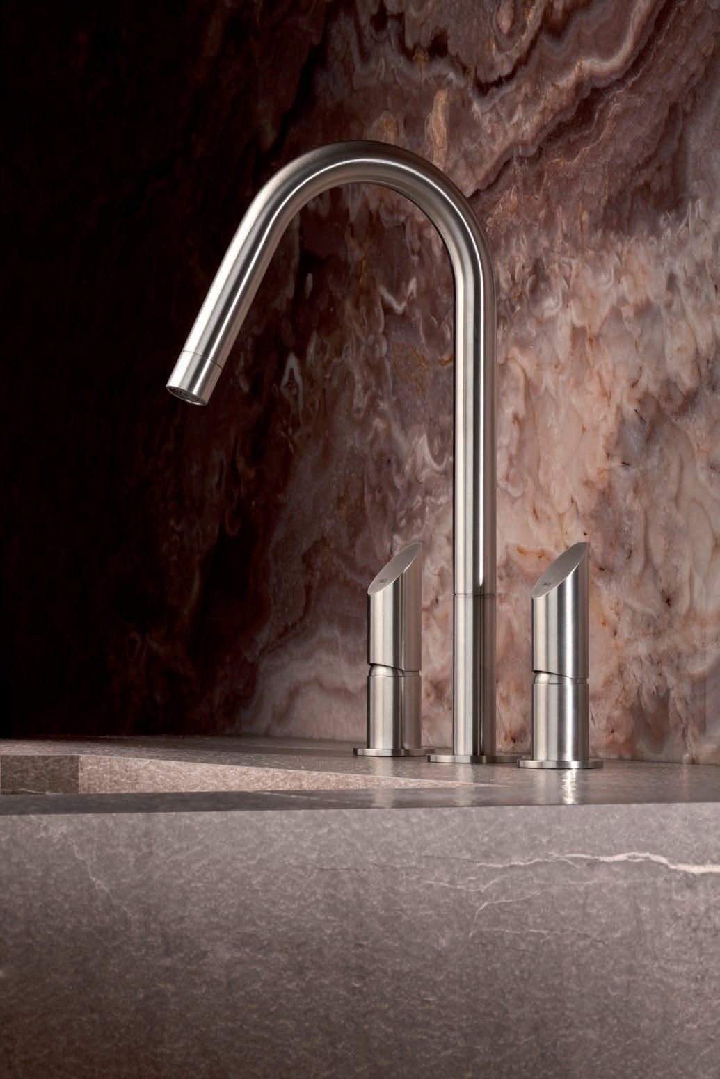 Смеситель для кухни из нержавеющей стали с раздельными розетками MGS T45 ARCH-00088174 - Вид №1