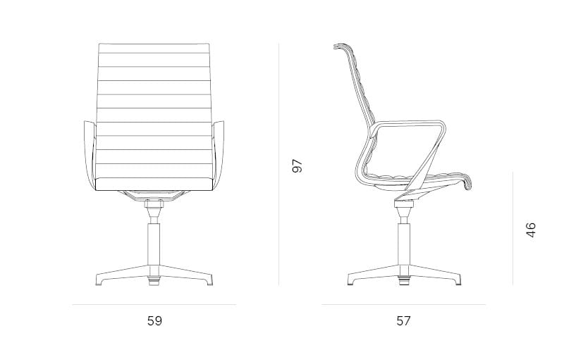 Регулируемое по высоте вращающееся офисное кресло Quadrifoglio Group дизайн-офис ARCH-00133312 - Вид №14