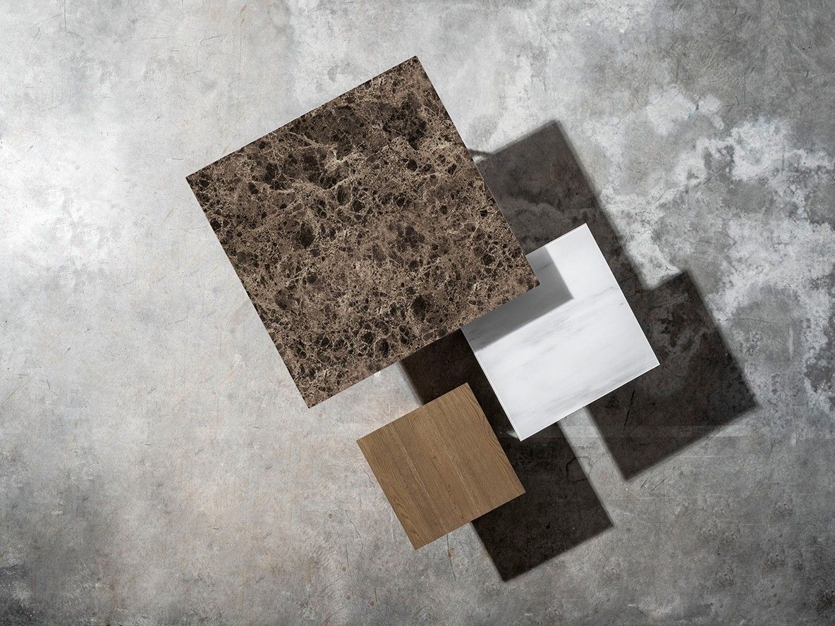 Квадратный стеклянный журнальный столик с мраморным эффектом Devina Nais TETRIS ARCH-00082295 - Вид №2