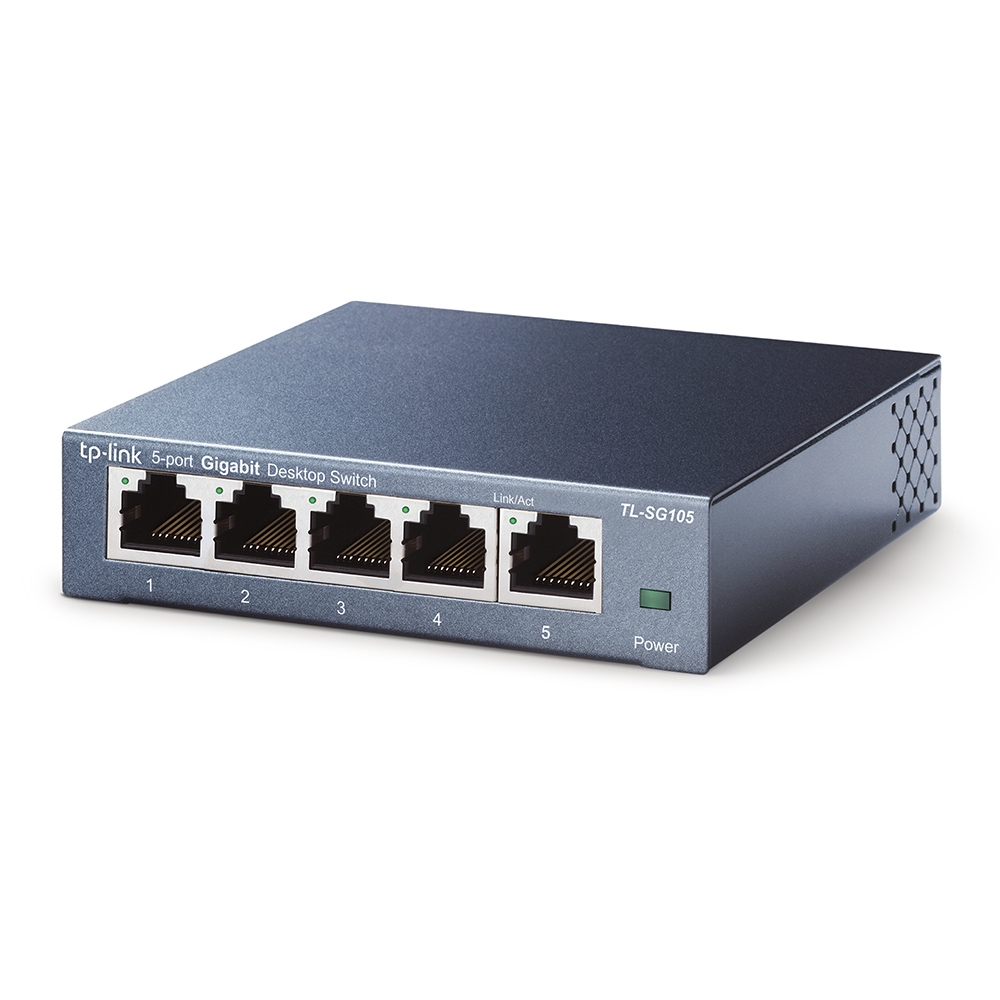 TL-SG105 5-port desktop gigabit switch, 5 10/100/1000m rj45 ports, metal case TP-Link Santreyd  - Вид №1