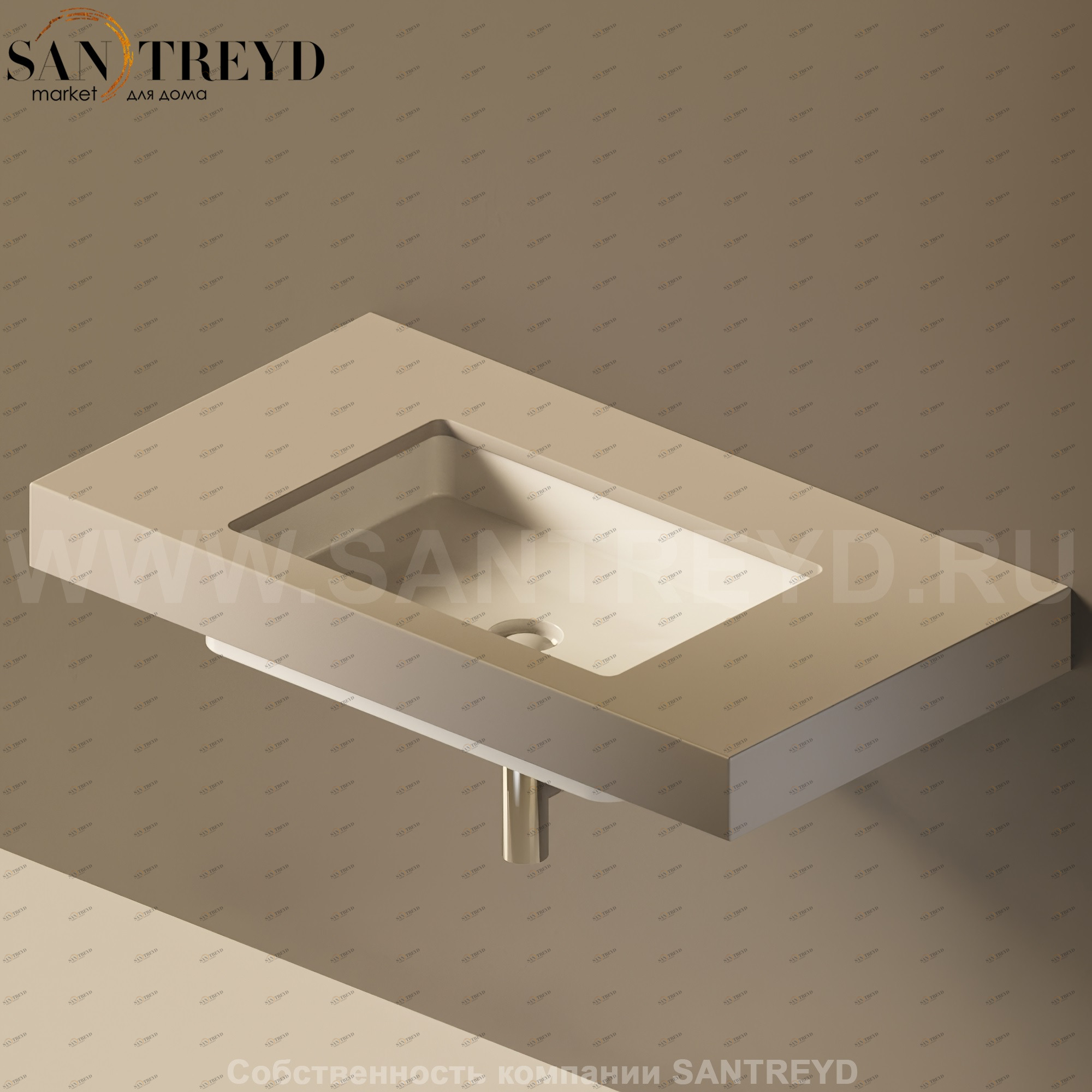 Flaminia FLYMAX Столешница с отверстием под раковину от 80 до 250 см серая FY40SP.1019 Ceramica Flaminia FY40SP1019