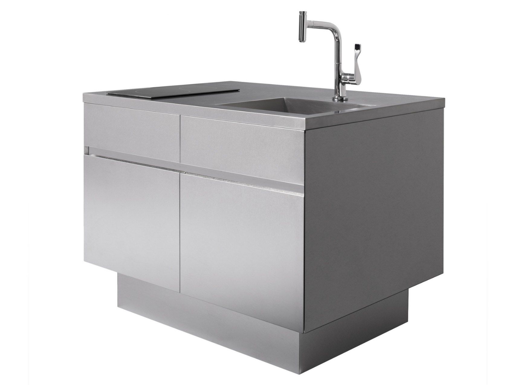 Мини-кухня из нержавеющей стали со встроенными ручками Miratap GRAD45 COMPACT ARCH-00085386 - Вид №1