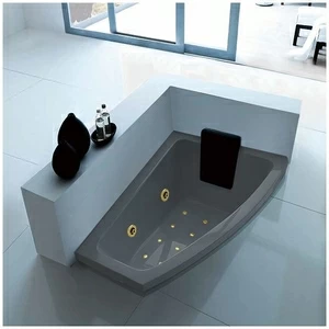 Ванна с гидро и аэромассажем серая с золотом Gruppo treesse Asyx DXATCV826QSEZ