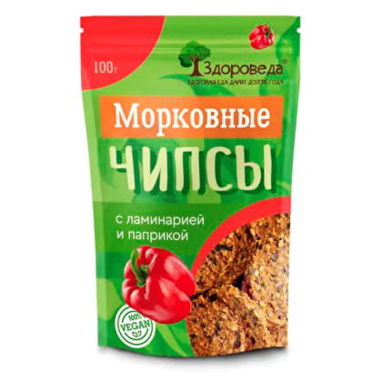 Морковные чипсы с ламинарией и паприкой Здороведа 100 г Santreyd 13064