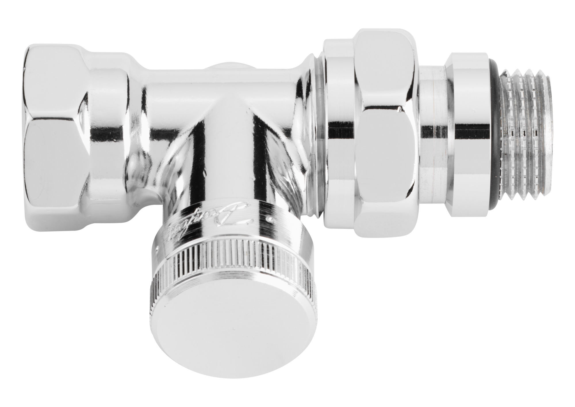 Danfoss Клапан RLV для бокового присоединения к радиатору RLV-CX Клапан запорный Ду 15, угл., хром 003L0273  - Вид №16