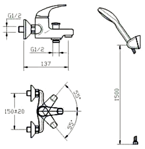 151-0012-01/00 202 Смеситель Mofem Junior Santreyd - Вид №1
