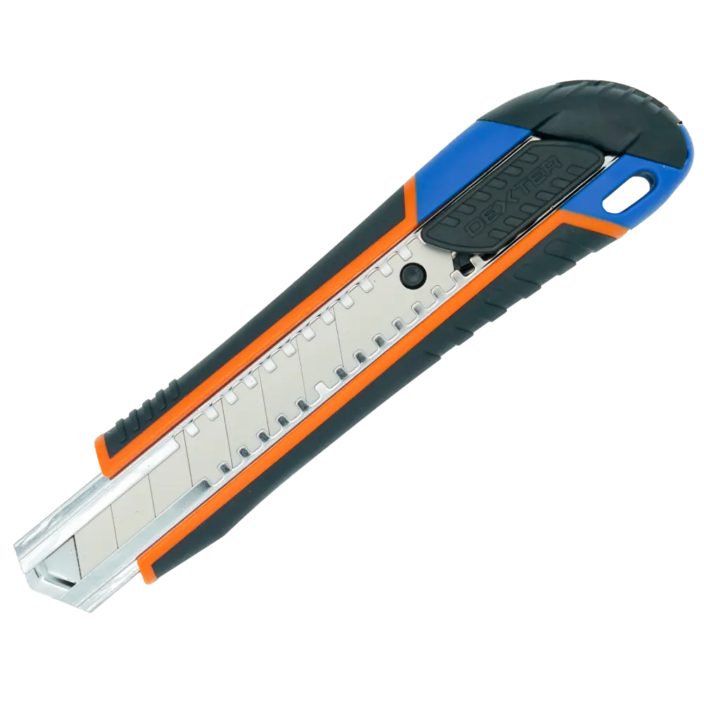 Строительный нож Dexter с биметаллическим лезвием 18 мм 83684286 STLM-0043434