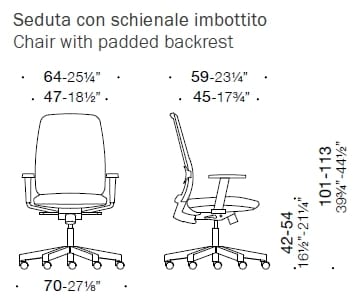 5 спиц операционный офисный стул с подлокотниками ESTEL GROUP TIME ARCH-00063381 - Вид №10
