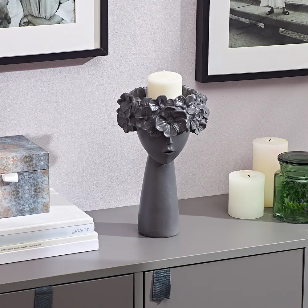 Ваза фигурная Дана гипс цвет серый 28 см EVIS STLM-2099037
