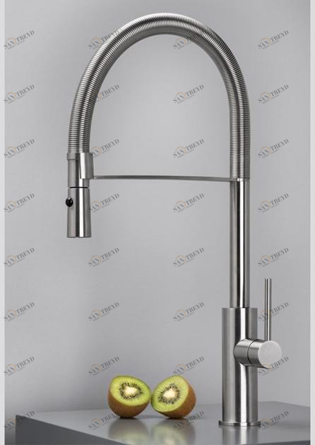 Super Inox Смеситель для кухни из нержавеющей стали, устанавливаемый на столешнице, с вытяжным душем Dylan 0010223x