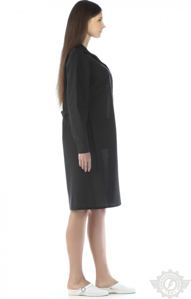 61681 Халат женский темный  Одежда для обслуживающего персонала  размер 60-62/158-164 Спецодежда  - Вид №4