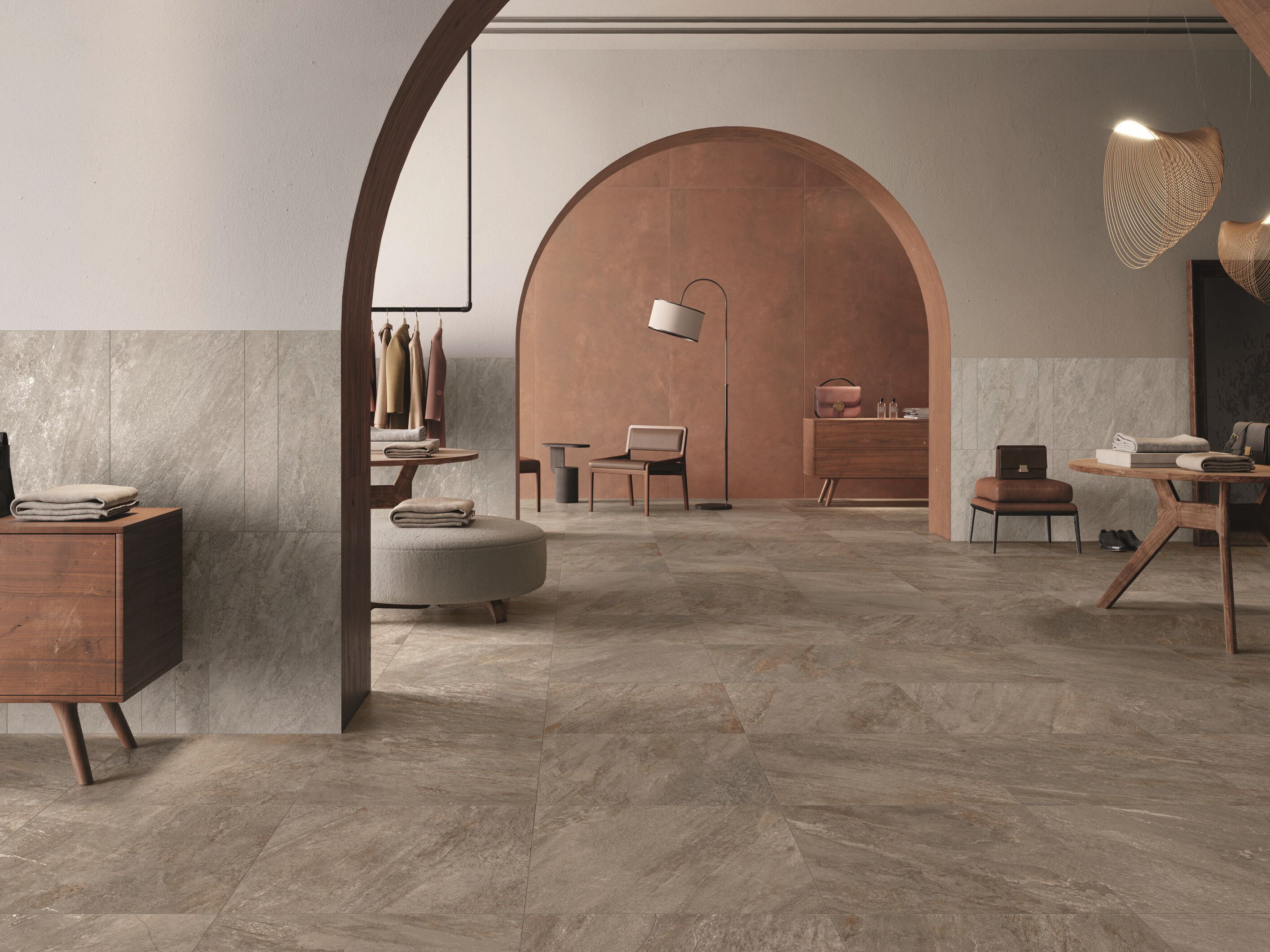 Пол / облицовка керамогранита с эффектом камня для внутреннего и наружного применения Ceramiche Caesar Quartz Essence ARCH-00003454