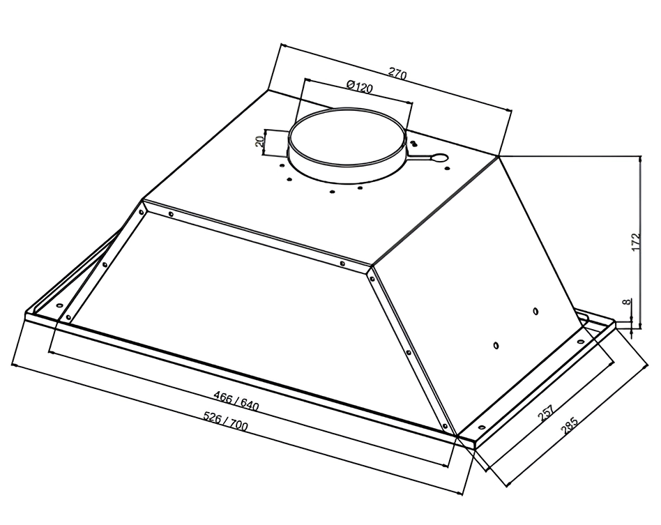9021351 Вытяжка полновстраиваемая NORDFROST FB 6060 W белый STDN-0116075 - Вид №6