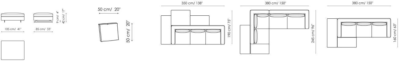 Bonaldo Модульный диван со съемным чехлом из ткани sun-id-1436813 - Вид №17