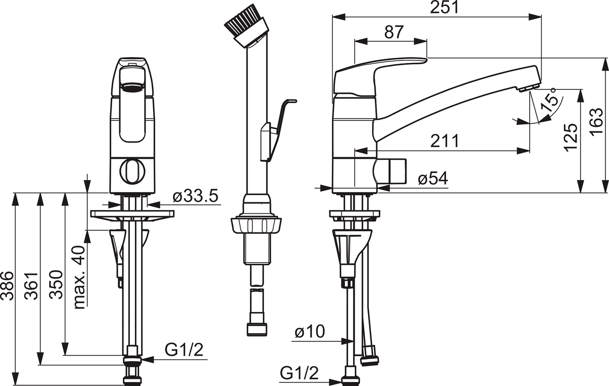 Oras 1027 Смеситель с краном для стиральной машины 1027 Safira Хром  - Вид №1