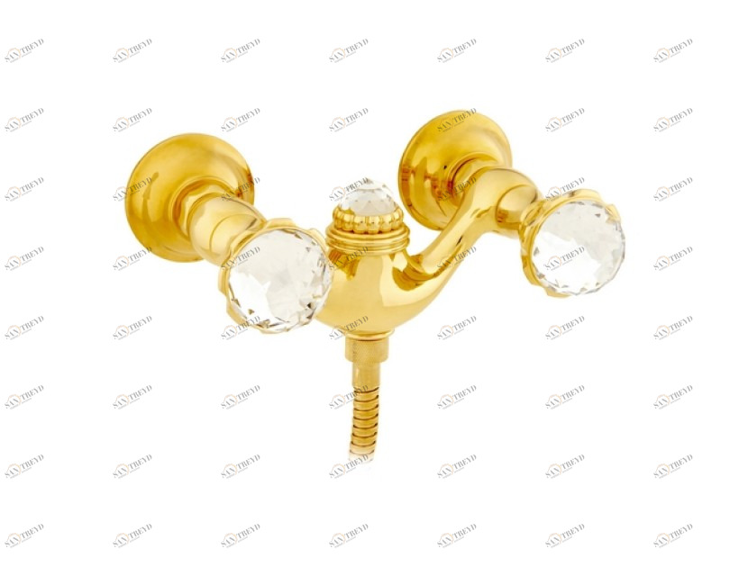 033219.S00.00 Смеситель для душа с кристаллами сваровски Золото 24К Mestre Artica
