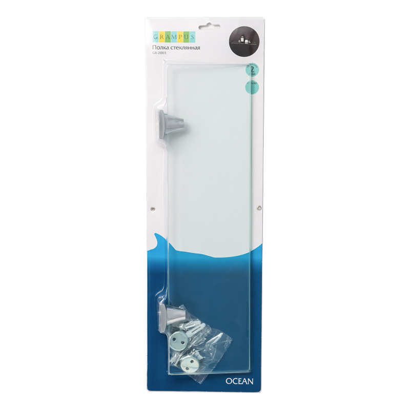 Полка стеклянная (40см) Grampus Ocean GR2003 - Вид №1