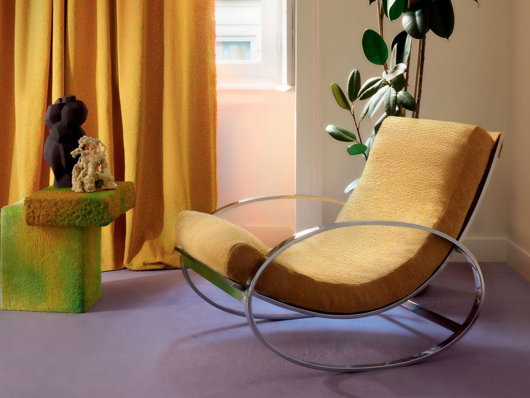 Шерстяная и полиэфирная однотонная обивочная ткань Élitis MILLER ARCH-00050029 - Вид №1