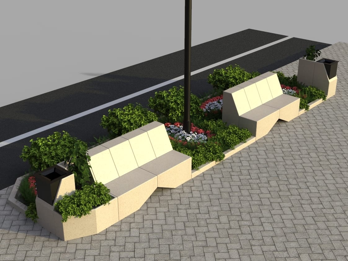 Реконструированная каменная модульная скамья Viscio Urban Design Modula ARCH-00062537