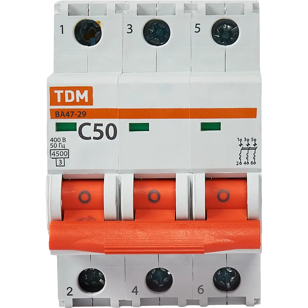 Автоматический выключатель TDM Electric ВА47-29 3P на 50А для надежной защиты сети 84399529 STLM-0049302 - Вид №1