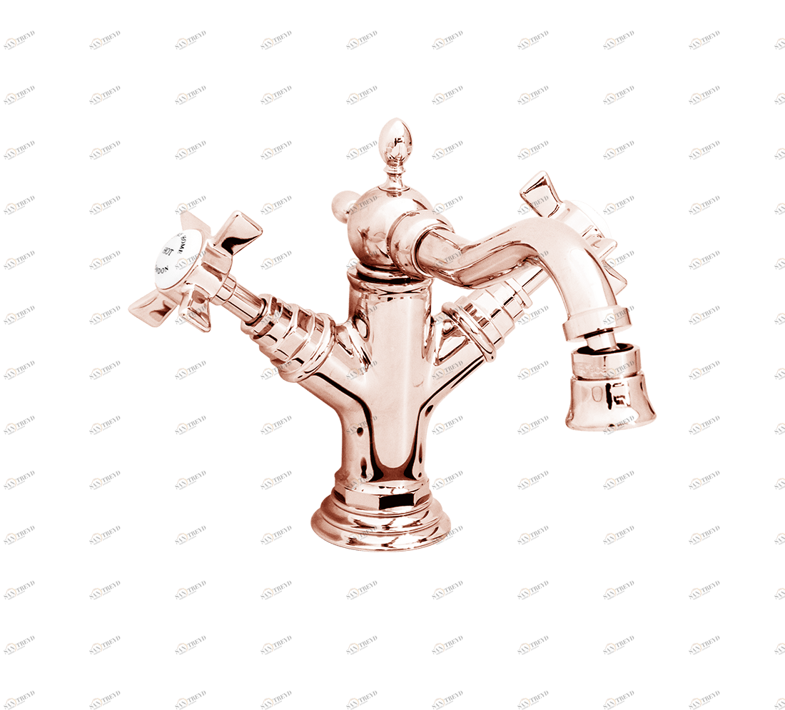 Gentry Home Смеситель для раковины Style на три отверстия с всплывающей пастой Ascot Розовое золото GH102382 