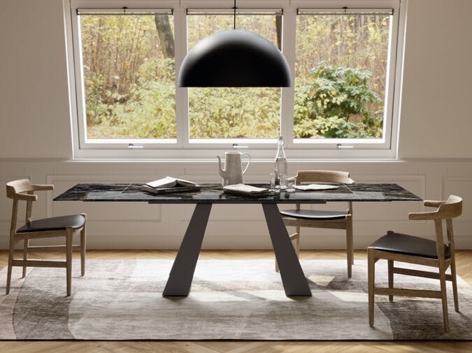 Выдвижной обеденный стол с керамогранитной столешницей CERAMICA FONDOVALLE SHAPE ARCH-00067298