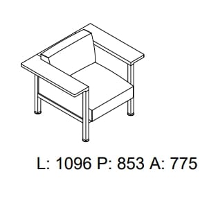 Тканевое кресло с подлокотниками Citterio Borealis ARCH-00107127 - Вид №9