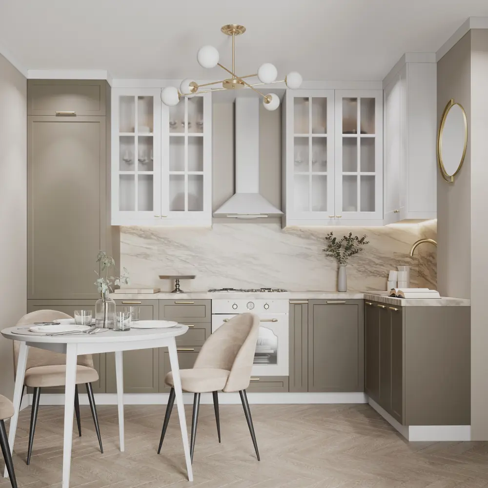 DELINIA ID - Фасад для кухонного ящика под духовку Ньюпорт белый 44.7×16.7 см 82623852 STLM-0032061 - Вид №14
