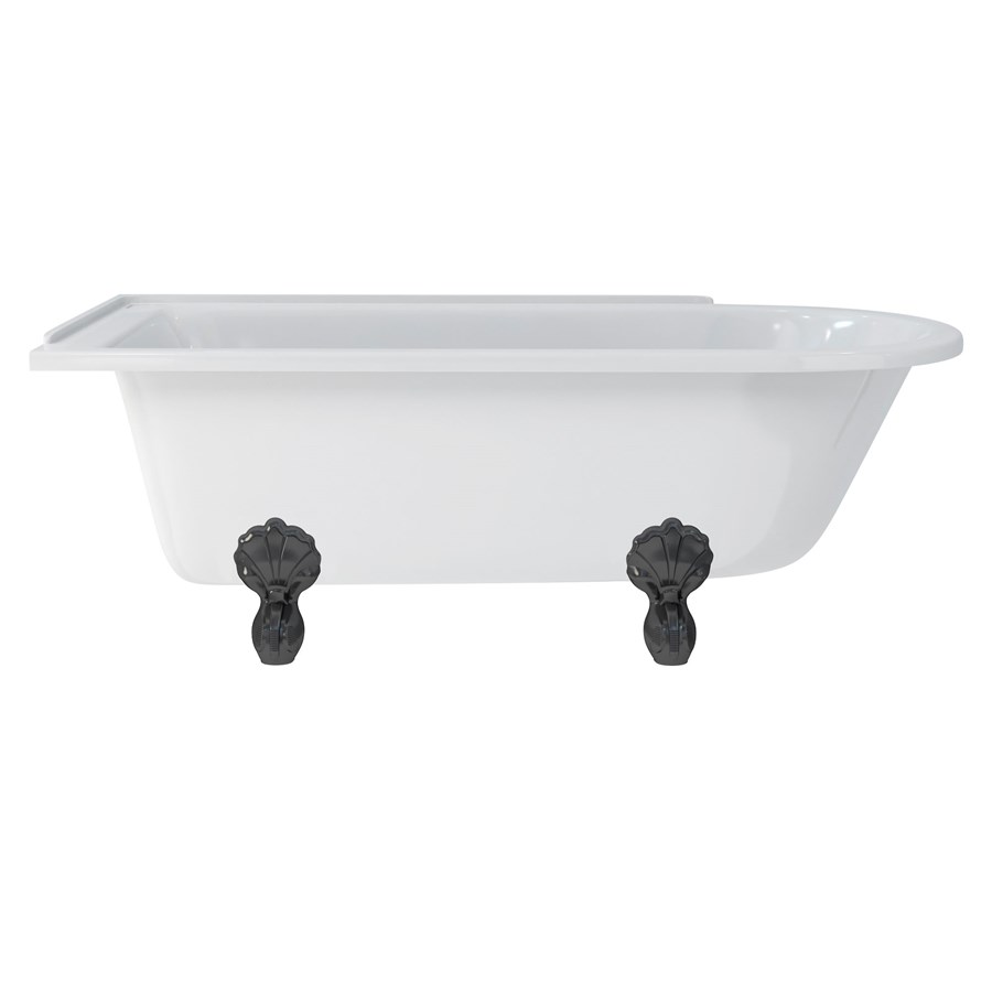 Burlington Hampton 170см душевая ванна с роскошными ножками для левой руки Левая рука с ножками Luxury Arc в белом цвете E13 L2W  - Вид №3