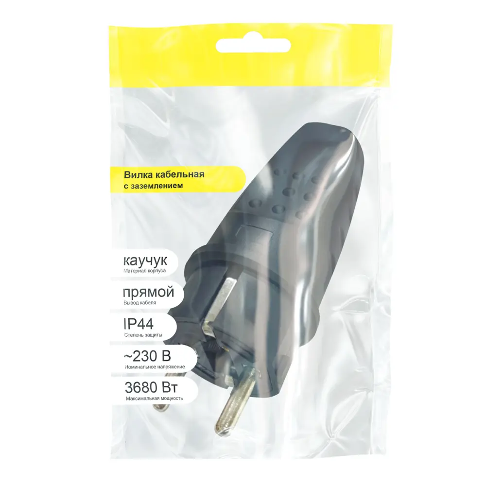 Вилка Duwi 230 В с заземлением цвет черный STLM-2130263 - Вид №1