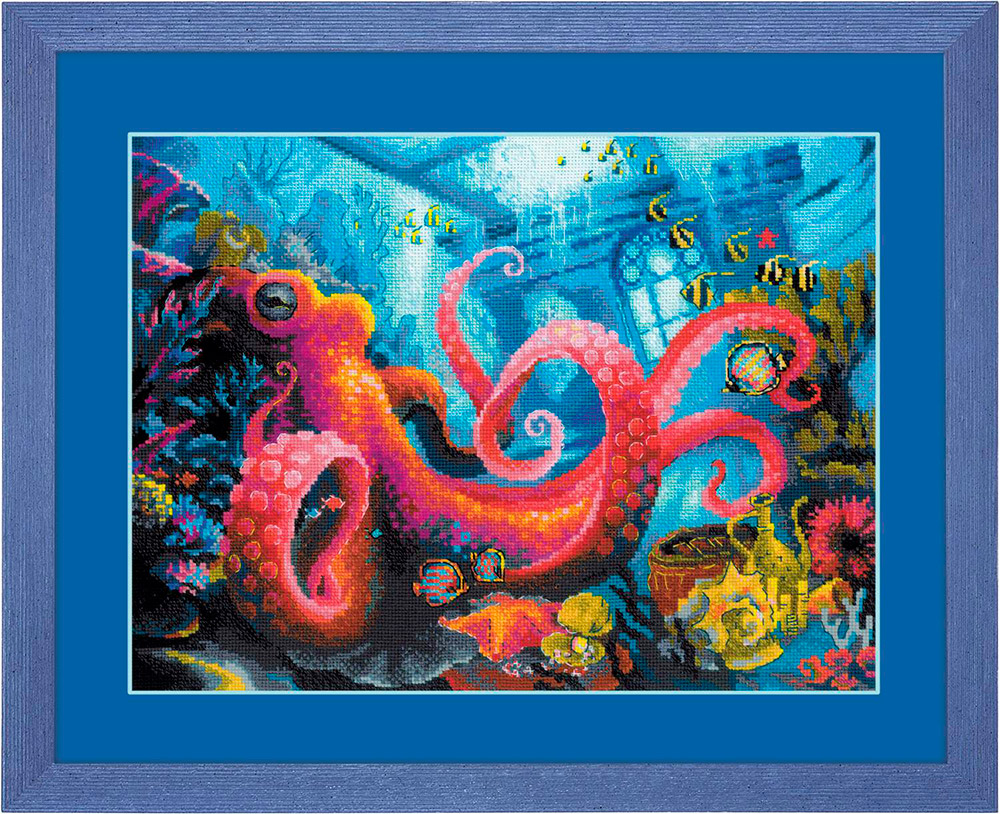 1788 Набор для вышивания Подводное царство 40 х 30 см RIOLIS Сотвори Сама 