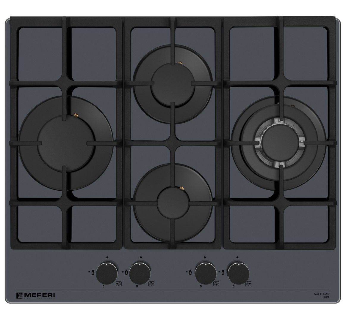 9202537 Газовая варочная поверхность Meferi MGH604GR GLASS ULTRA STDN-0064788