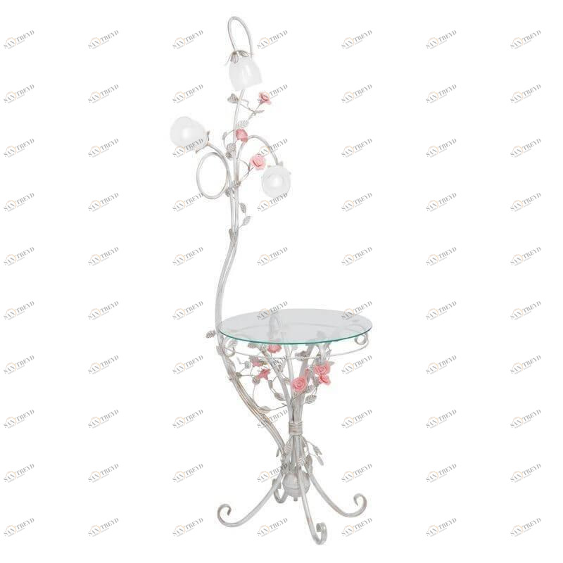 Торшер со стеклянным столиком 165х55 см белый Vitaluce V1704-0/3P VITALUCE ФЛОРИСТИКА 00-3889563 Белый 