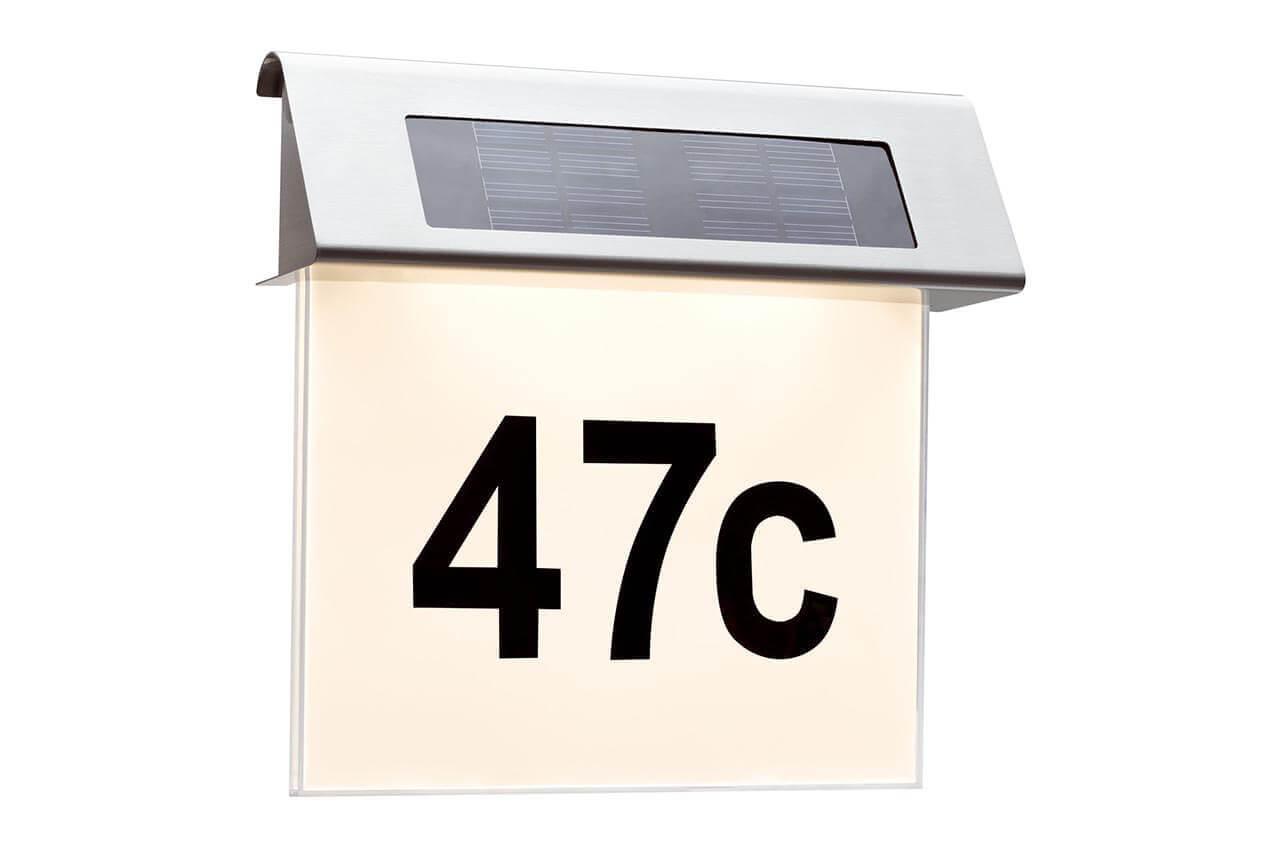 Уличный настенный светильник на солнечных батареях 22х6х23 см белый House Number 93765 PAULMANN HOUSE NUMBER 00-3896543 Белый  - Вид №3