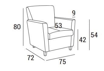 Тканевое кресло для контракта Domingo Salotti ARCH-00141635 - Вид №4